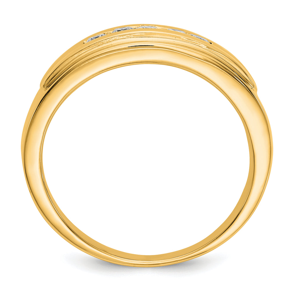 14k Diamond Mens 5-stone Ring