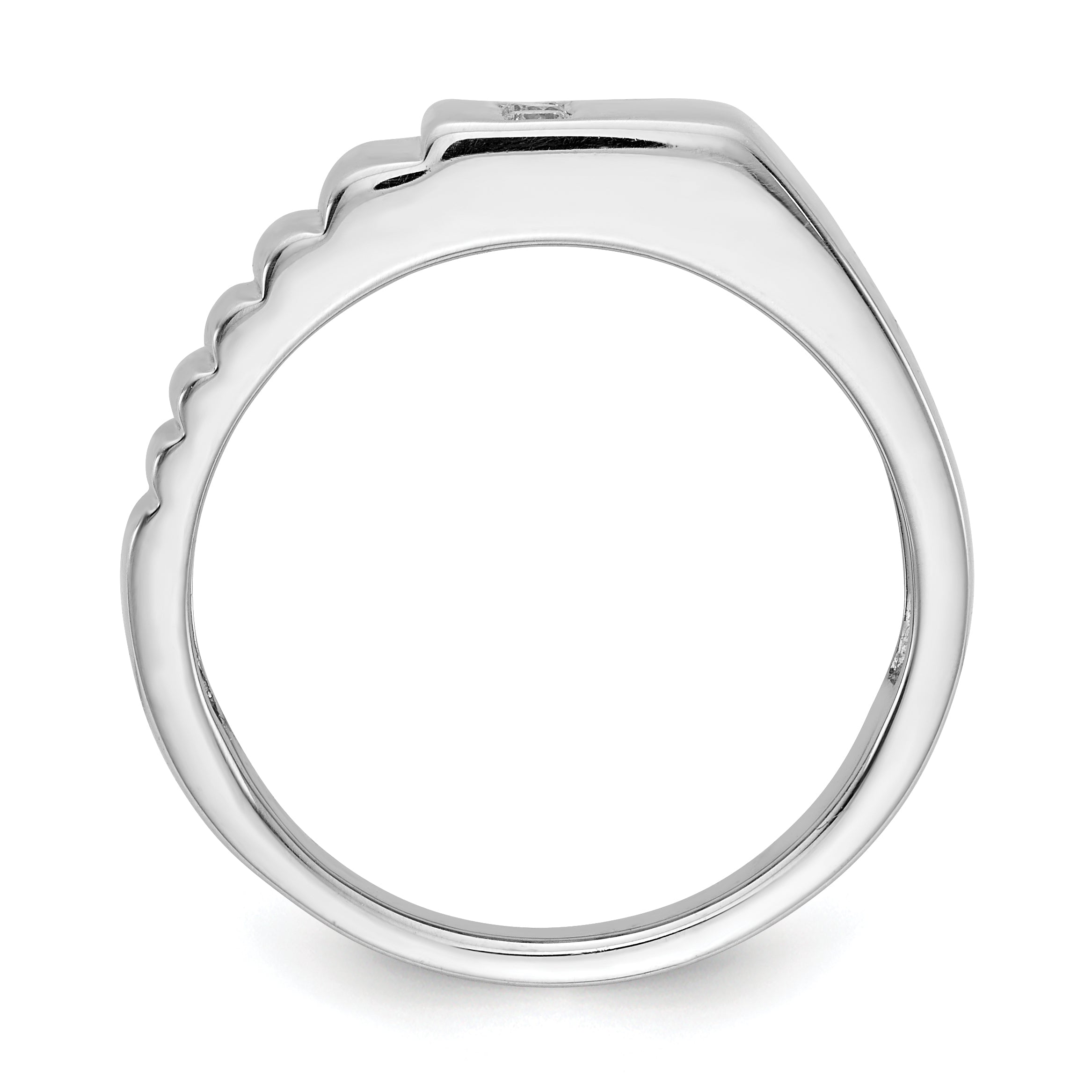 14k White Gold Diamond Mens Ring Secondary image