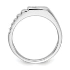14k White Gold Diamond Mens Ring