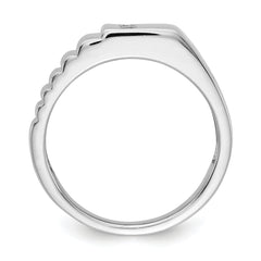 14k White Gold Diamond Mens Ring