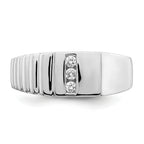 14k White Gold Diamond Mens Ring