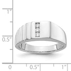 14k White Gold Diamond Mens Ring