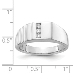14k White Gold Diamond Mens Ring