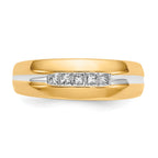 14k with Rhodium Diamond Mens Ring