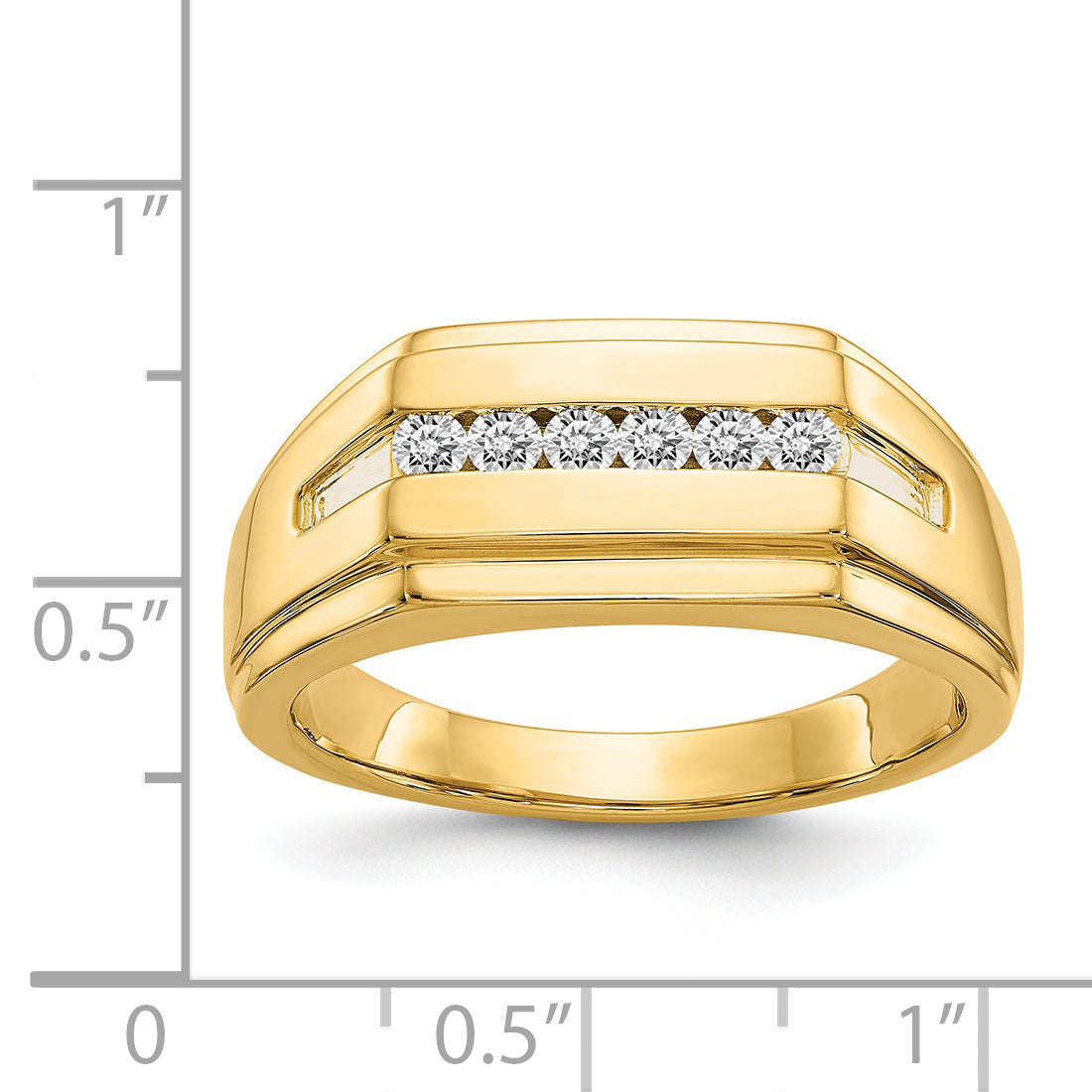 14k Diamond 6-stone Mens Ring