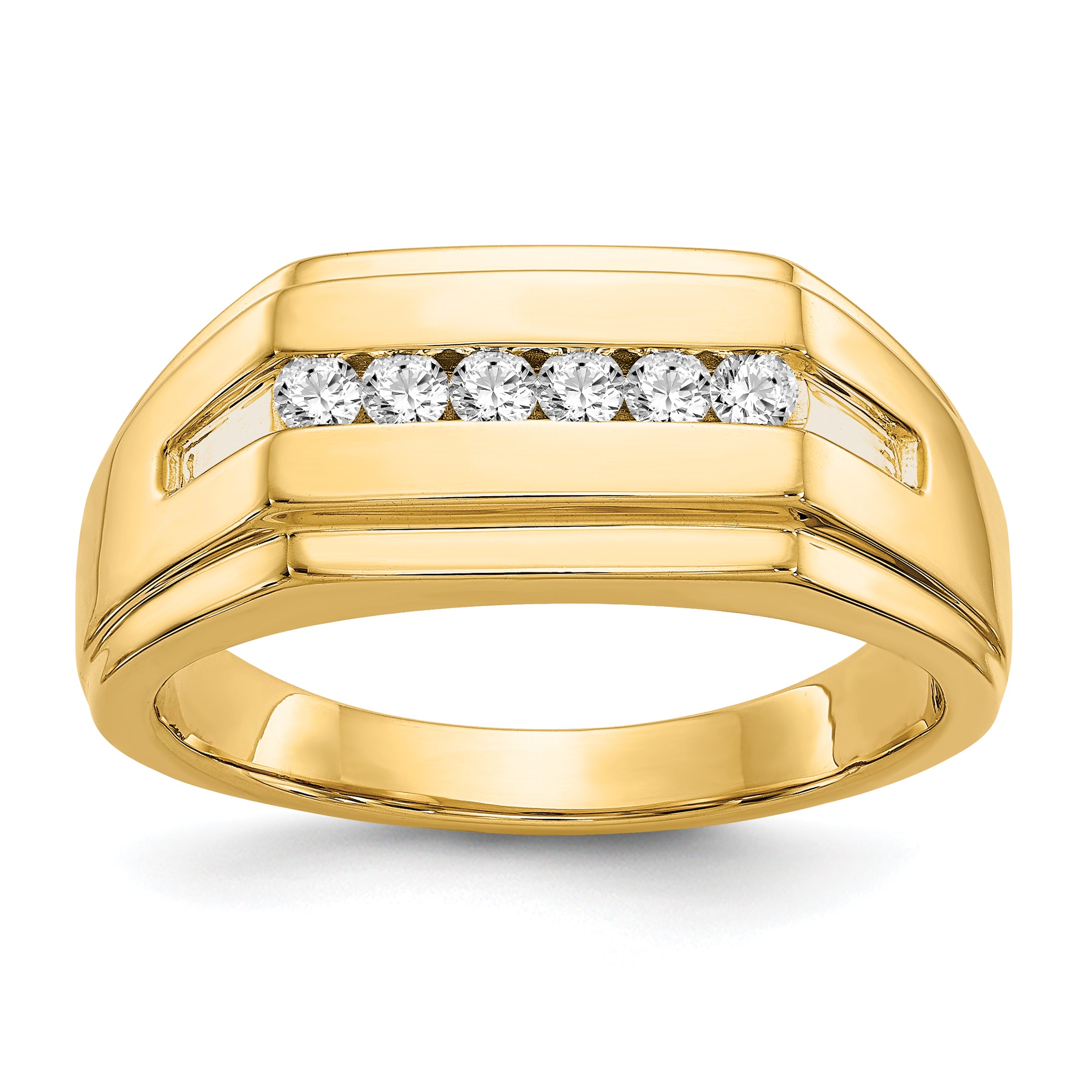 14k Diamond 6-stone Mens Ring Main image