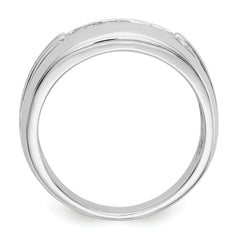 14k White Gold Diamond 5-stone Mens Ring