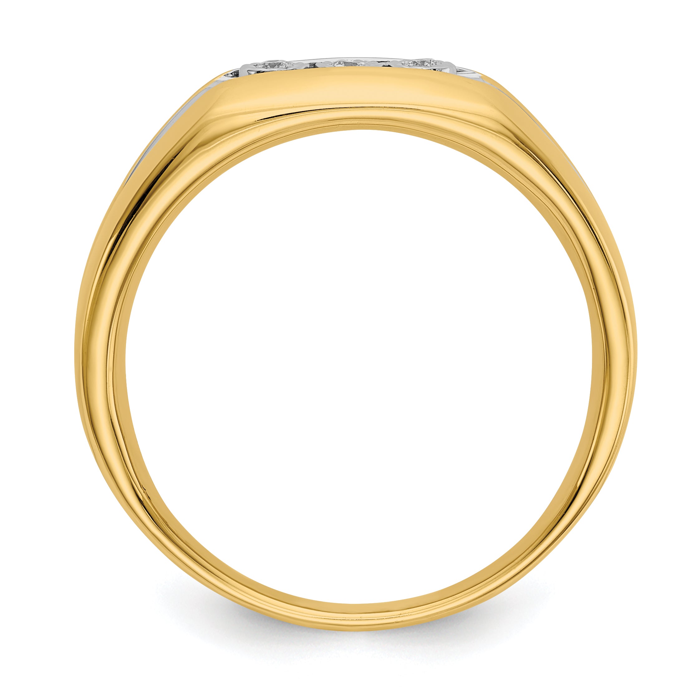 14k with Rhodium Diamond Mens Ring Secondary image