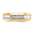 14k with Rhodium Diamond Mens Ring