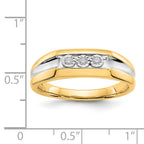 14k with Rhodium Diamond Mens Ring