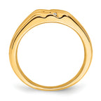 10K w/Rhodium Diamond Mens Ring