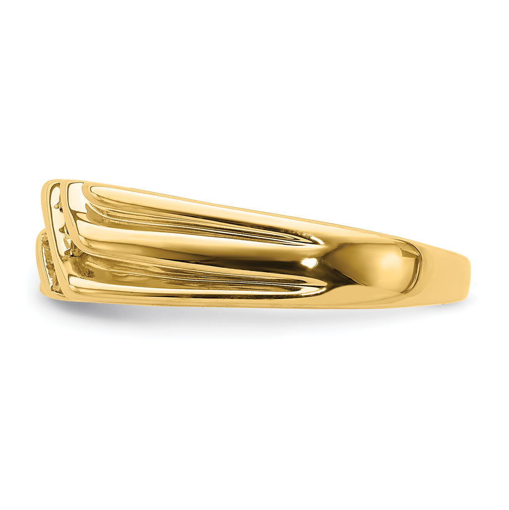 10K w/Rhodium Diamond Mens Ring
