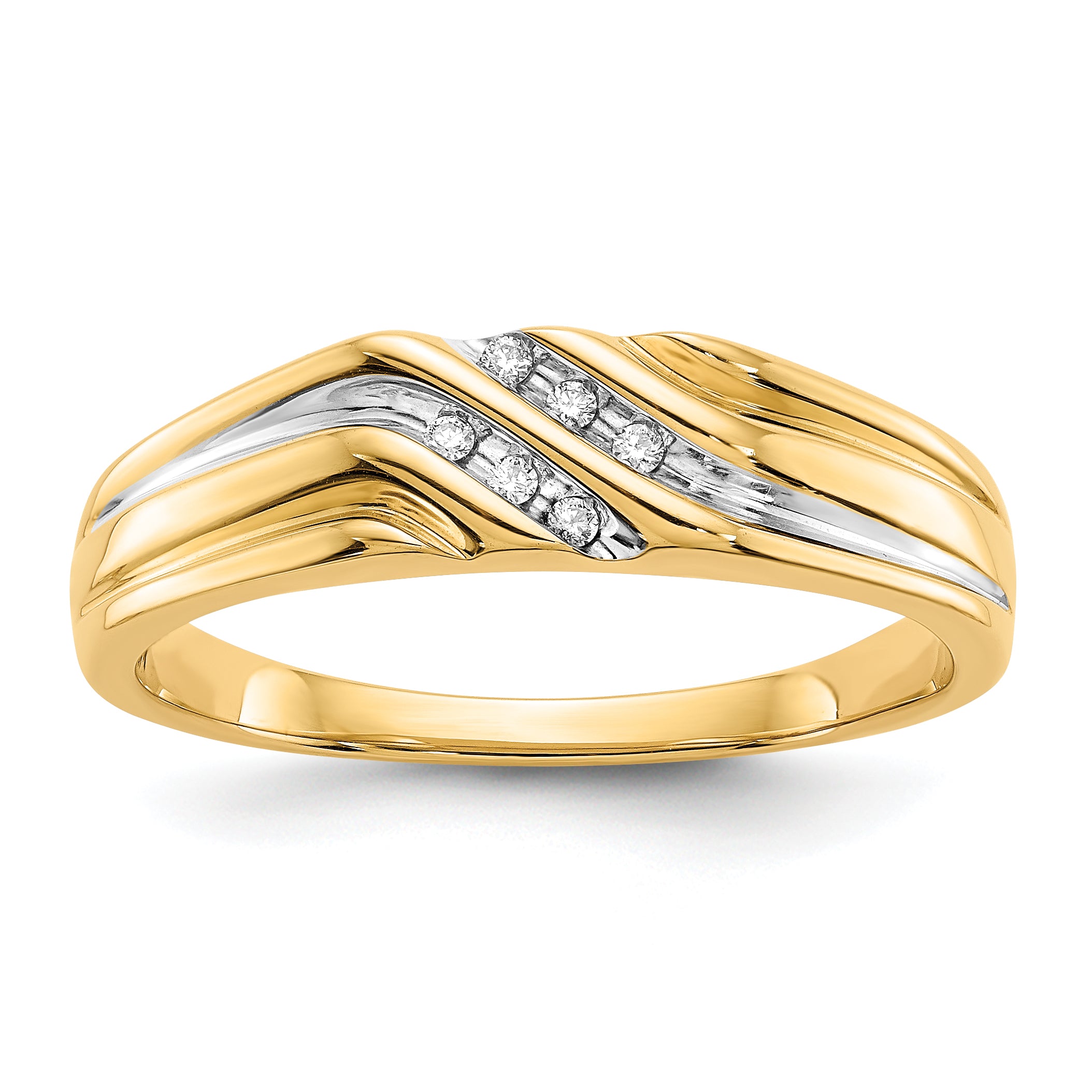 10K w/Rhodium Diamond Mens Ring Main image