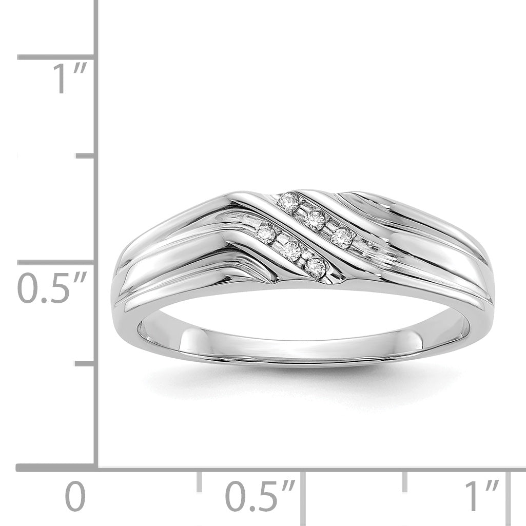 14k White Gold Diamond Mens Ring Secondary image
