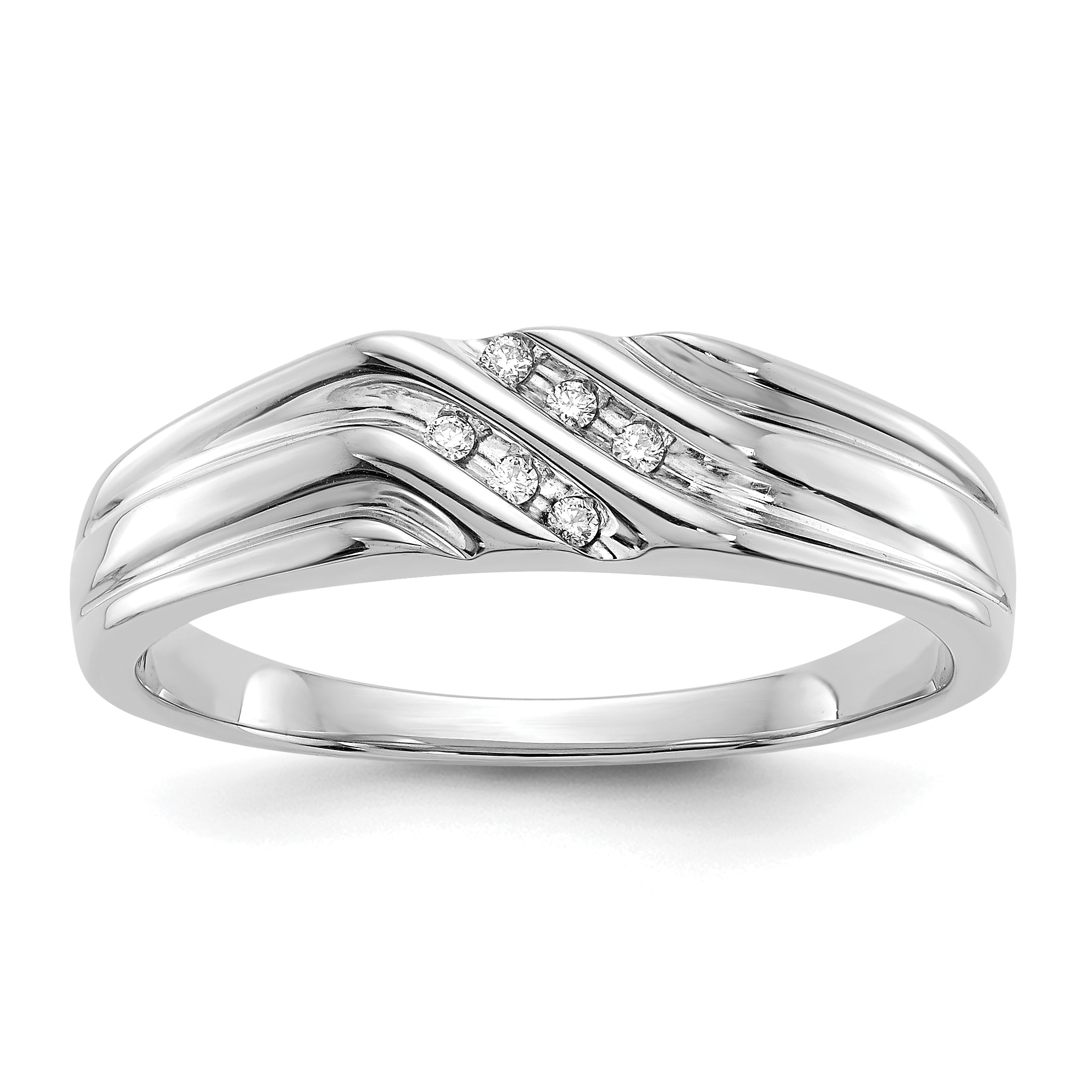 14k White Gold Diamond Mens Ring Main image
