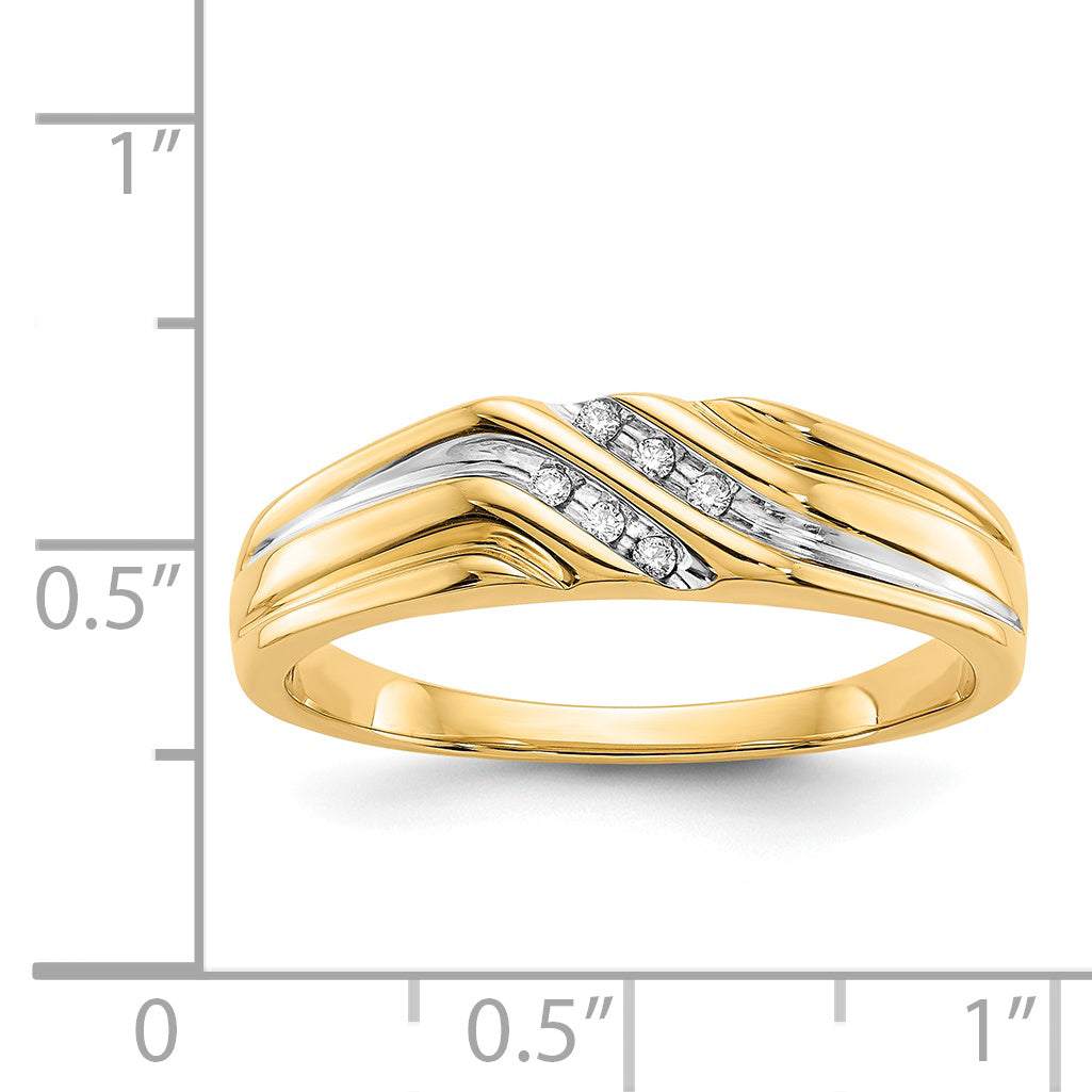14k w/Rhodium Diamond Mens Ring