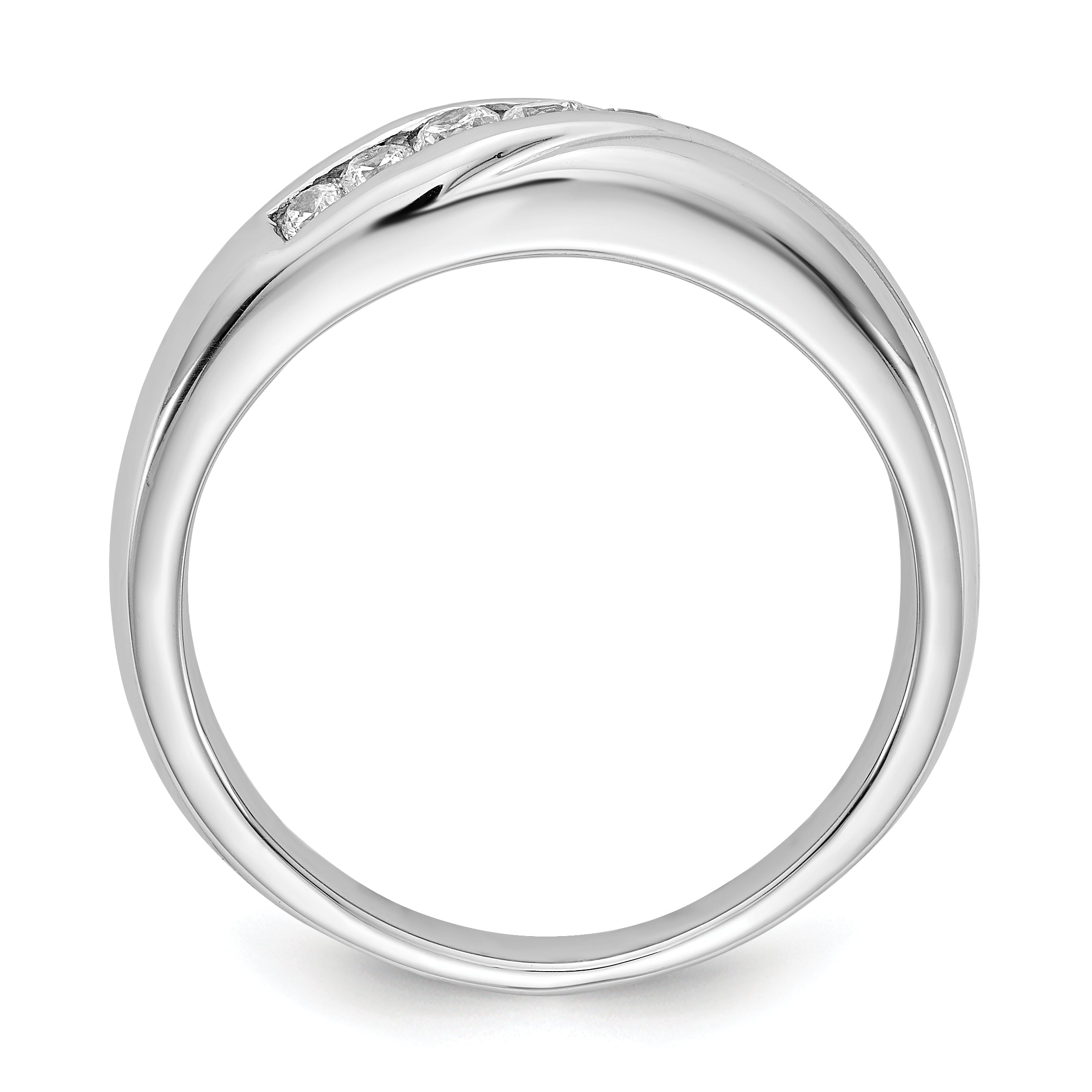 14k White Gold 7-stone Diamond Mens Ring