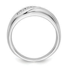 14k White Gold 7-stone Diamond Mens Ring