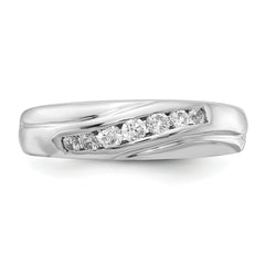 14k White Gold 7-stone Diamond Mens Ring