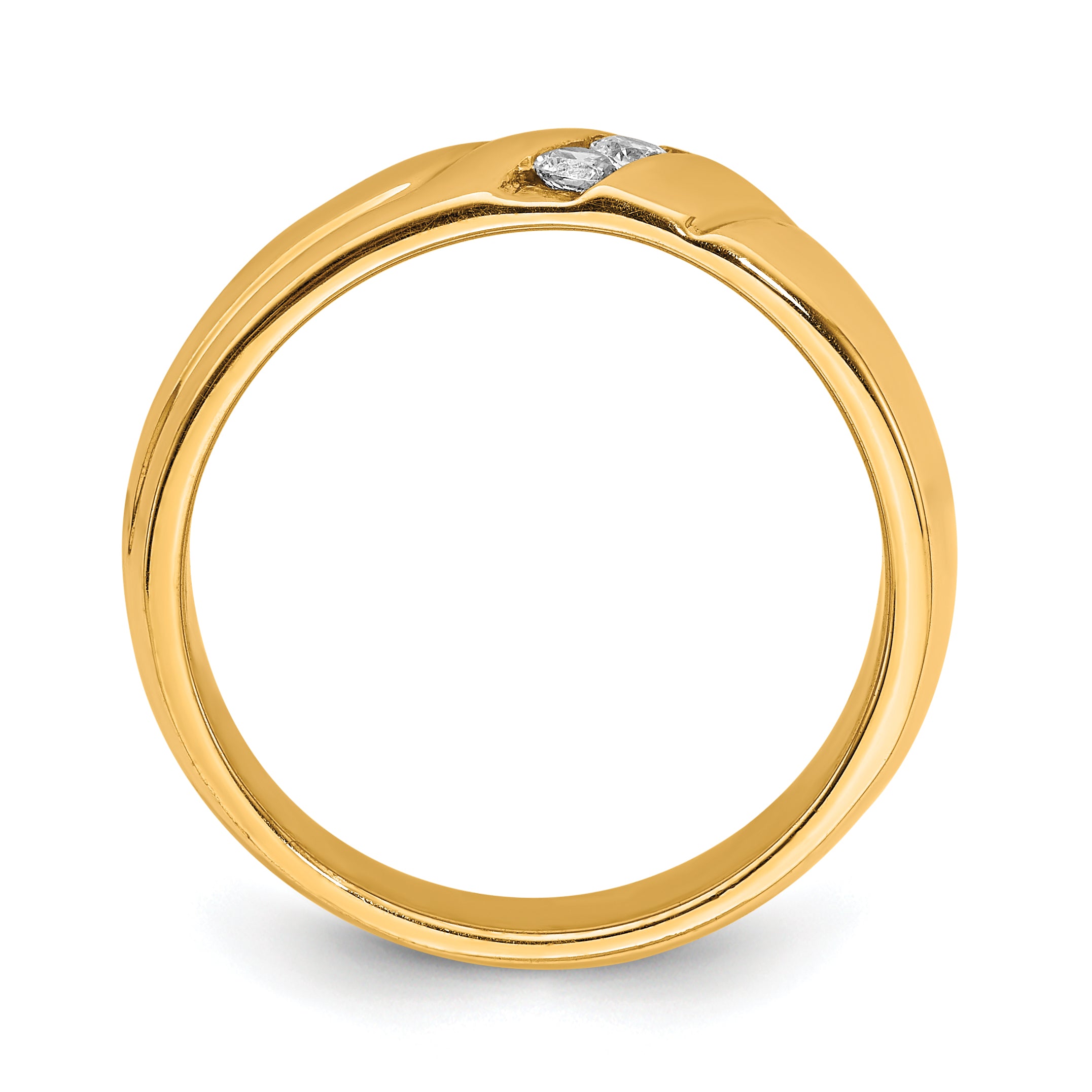 14k Diamond 3-stone Mens Ring