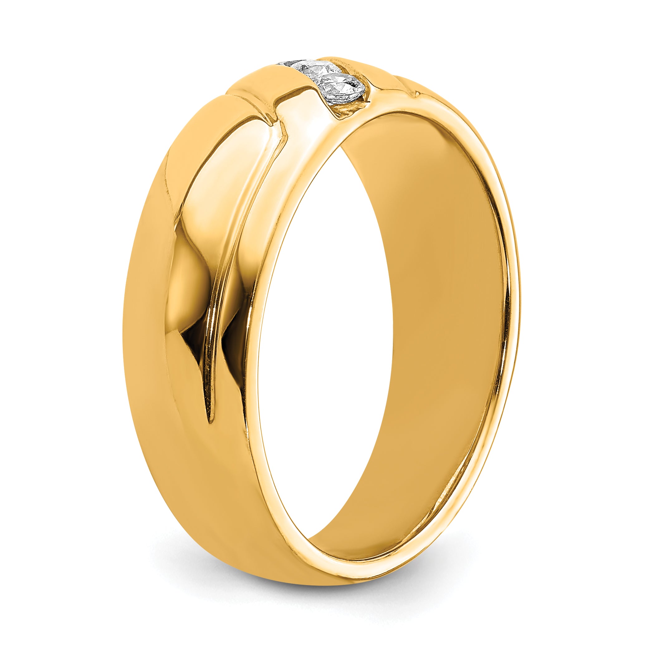 14k Diamond 3-stone Mens Ring