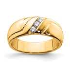 14k Diamond 3-stone Mens Ring