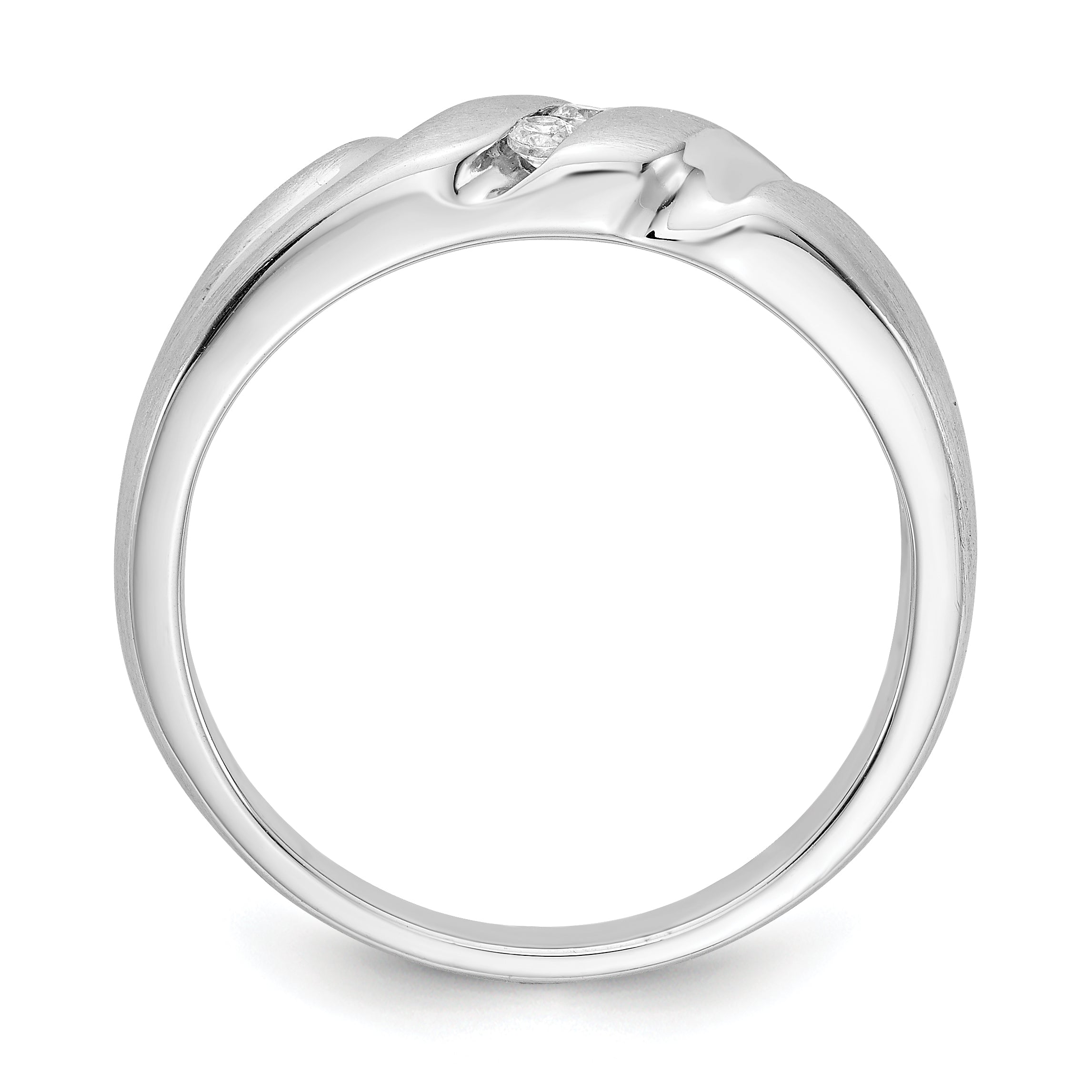 14k White Gold Diamond Mens Ring Secondary image