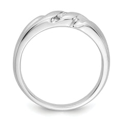 14k White Gold Diamond Mens Ring