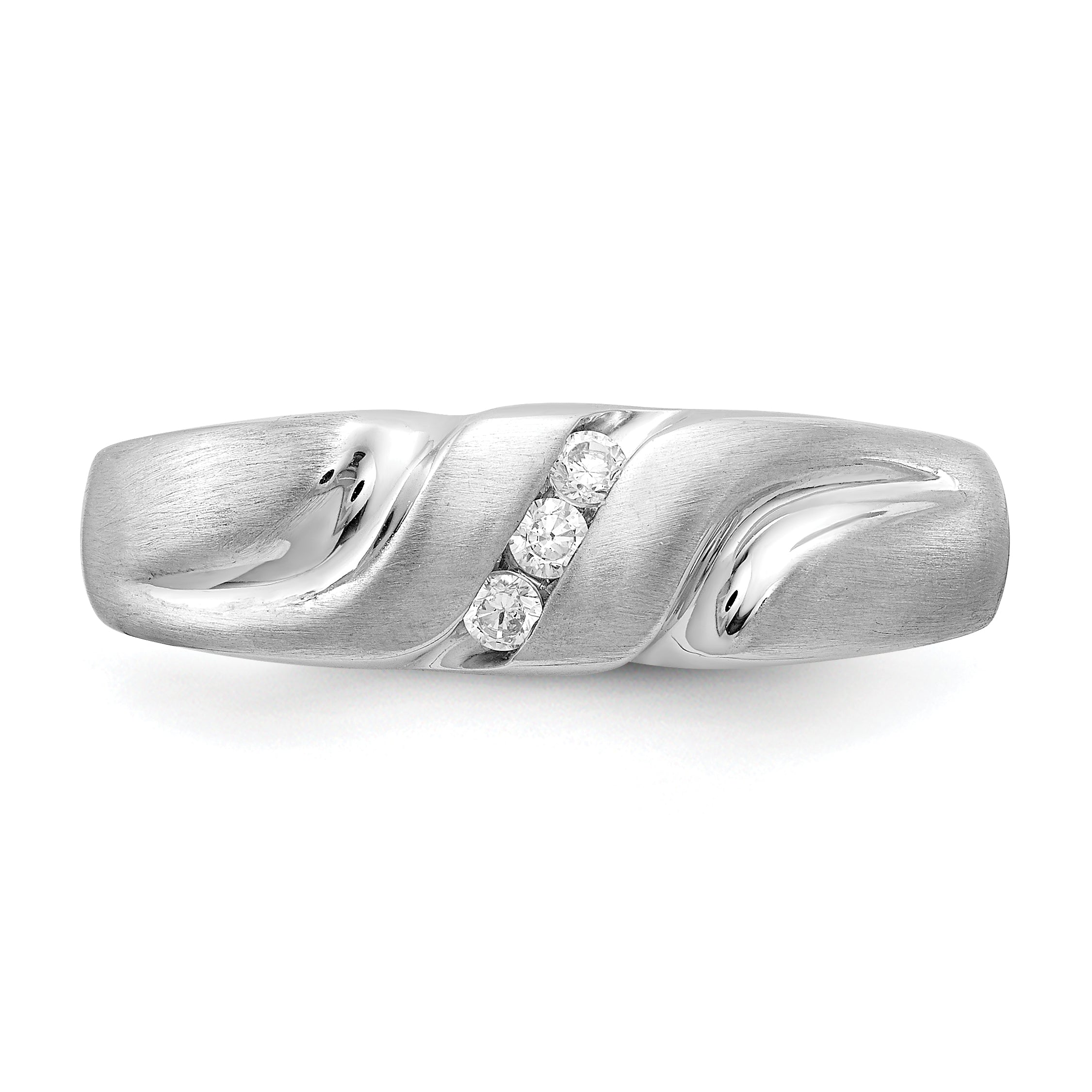 14k White Gold Diamond Mens Ring