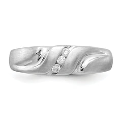 14k White Gold Diamond Mens Ring
