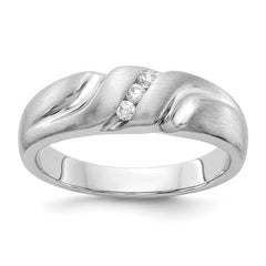14k White Gold Diamond Mens Ring