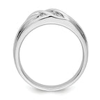 14k White Gold Diamond Mens Ring
