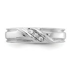 14k White Gold Diamond Mens Ring