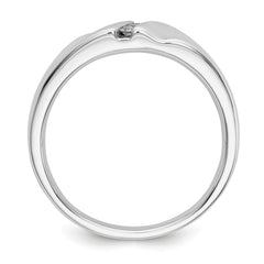 14k White Gold Diamond Mens Ring