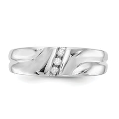 14k White Gold Diamond Mens Ring