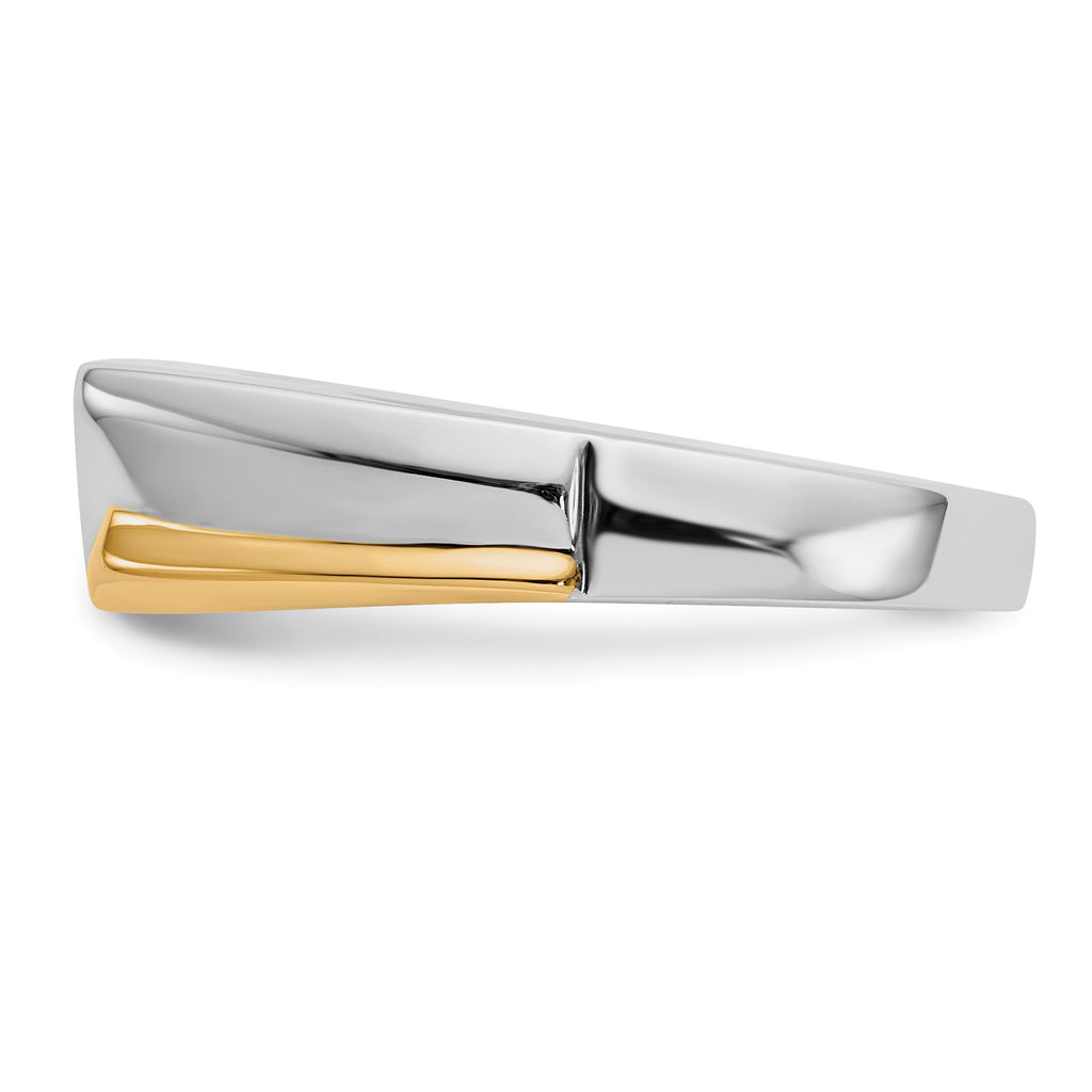 14k Two-tone Gold Diamond Mens Ring