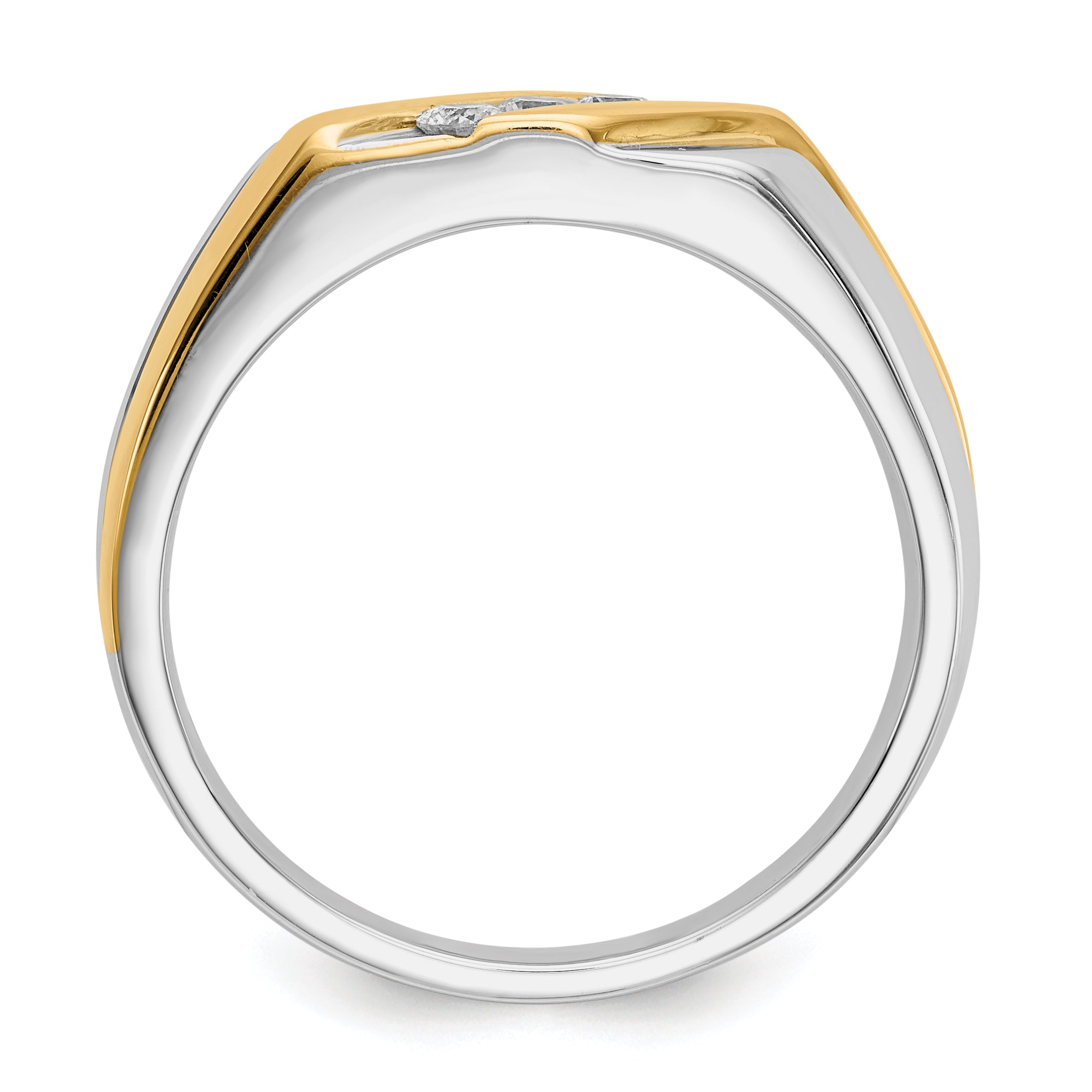 14k Two-tone Gold Diamond Mens Ring Secondary image