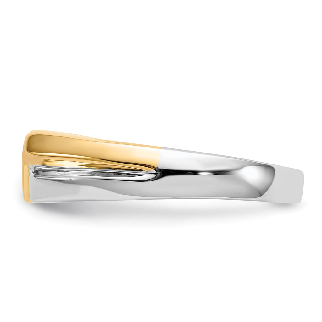 14k Two-tone Gold Diamond Mens Ring