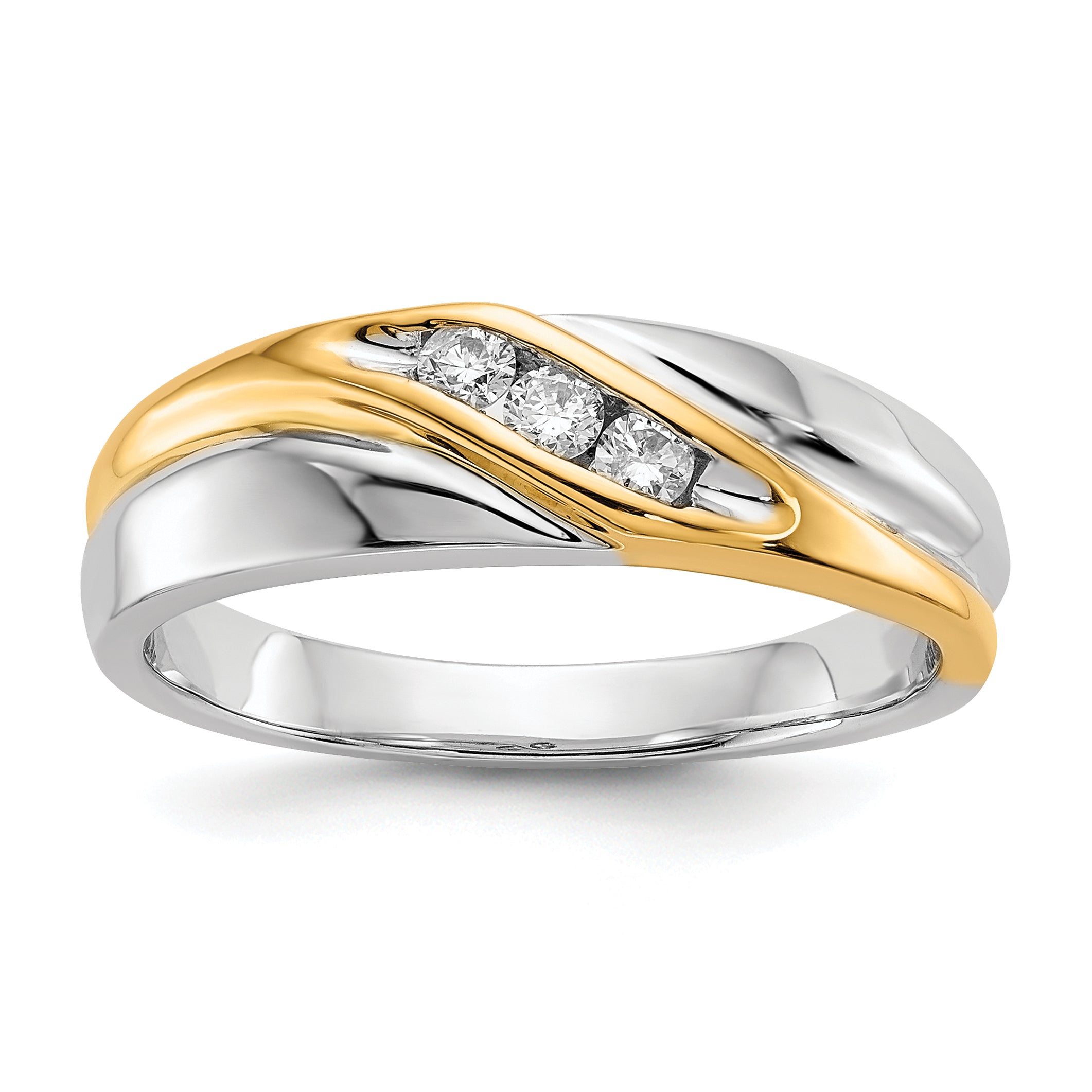 10K Two-tone Diamond Mens Ring Main image