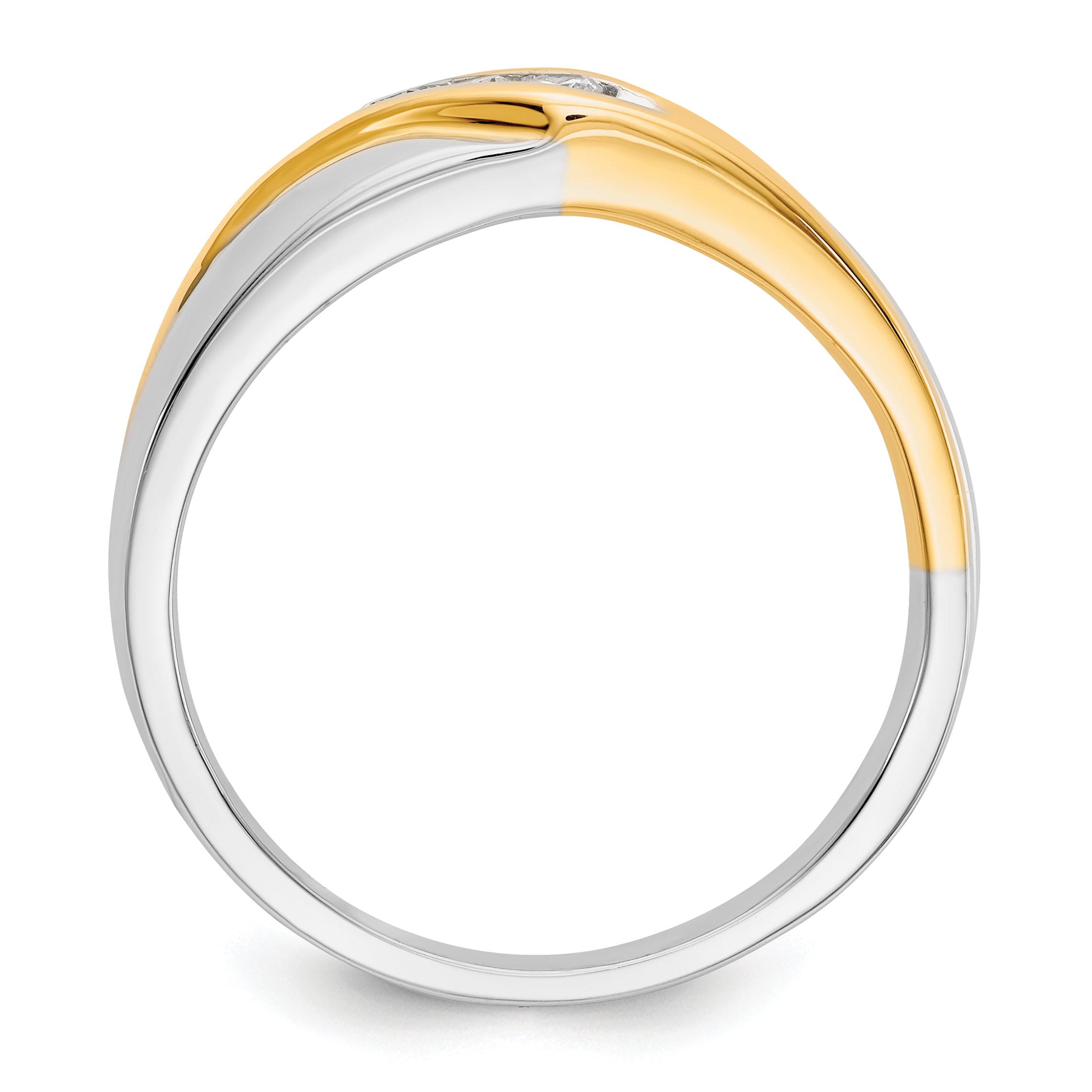 14k Two-tone Diamond Mens Ring Secondary image