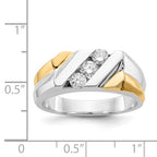 14k Two-tone Gold Diamond Mens Ring