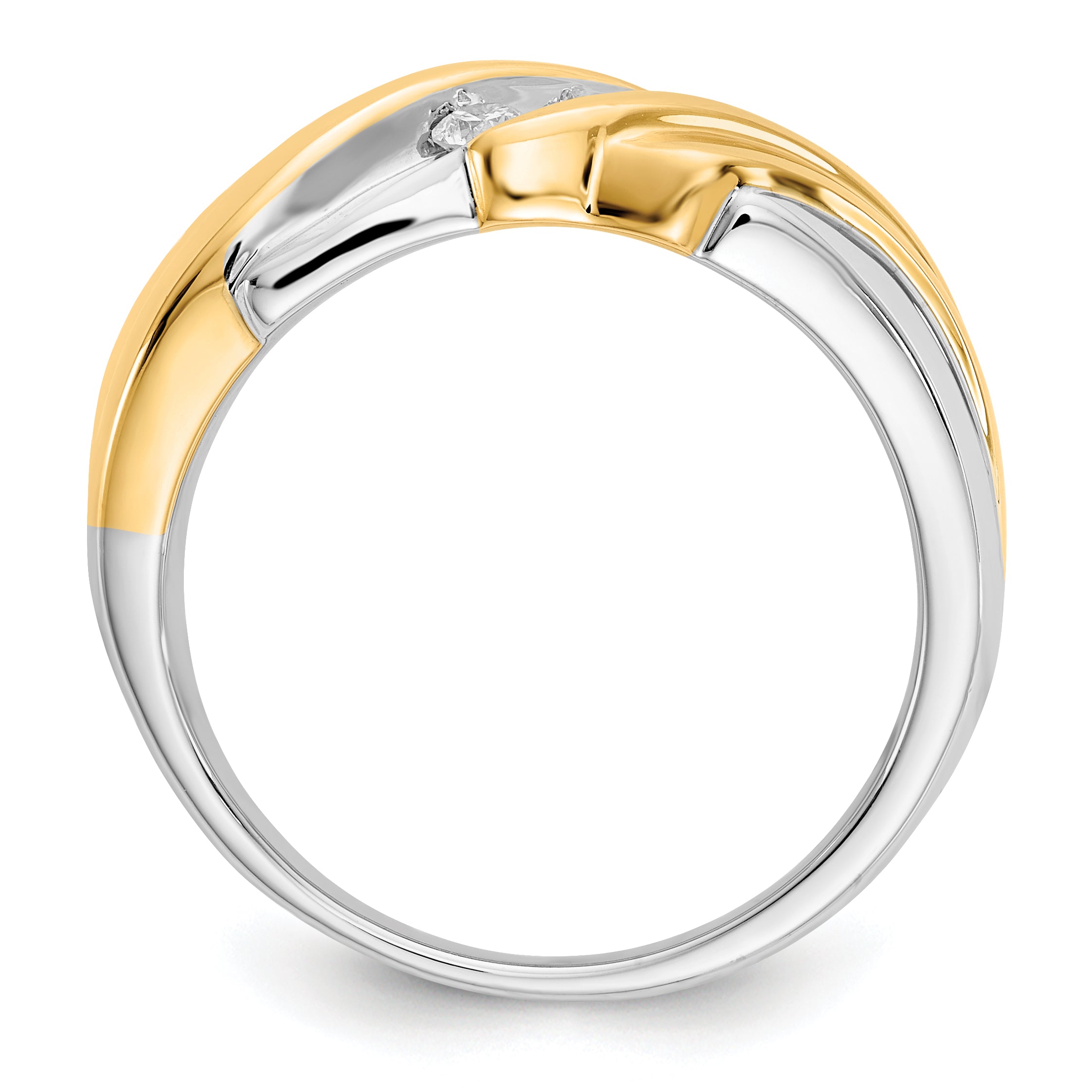 14k Two-tone Diamond Mens Ring Secondary image