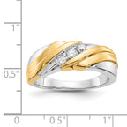 14k Two-tone Diamond Mens Ring