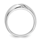 14k White Gold Diamond Mens Ring