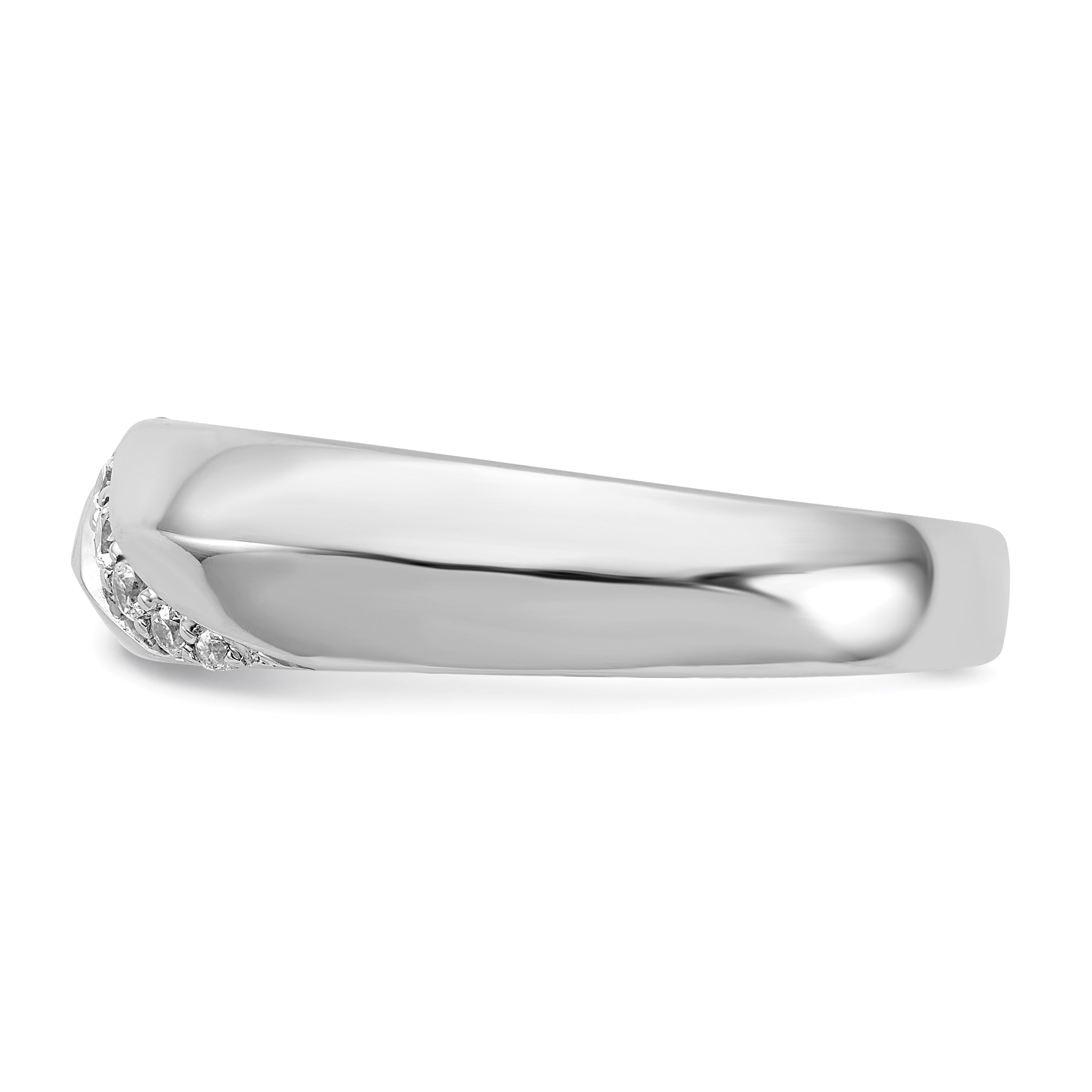 14k White Gold Diamond Mens Ring