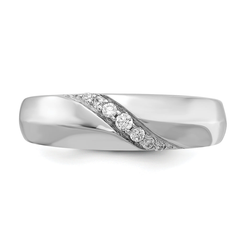 14k White Gold Diamond Mens Ring
