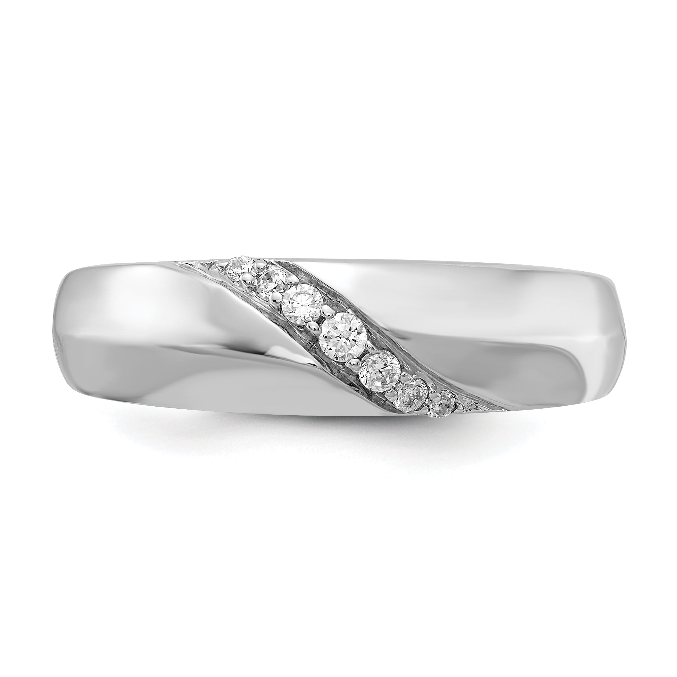 14k White Gold Diamond Mens Ring