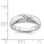 14k White Gold Diamond Mens Ring