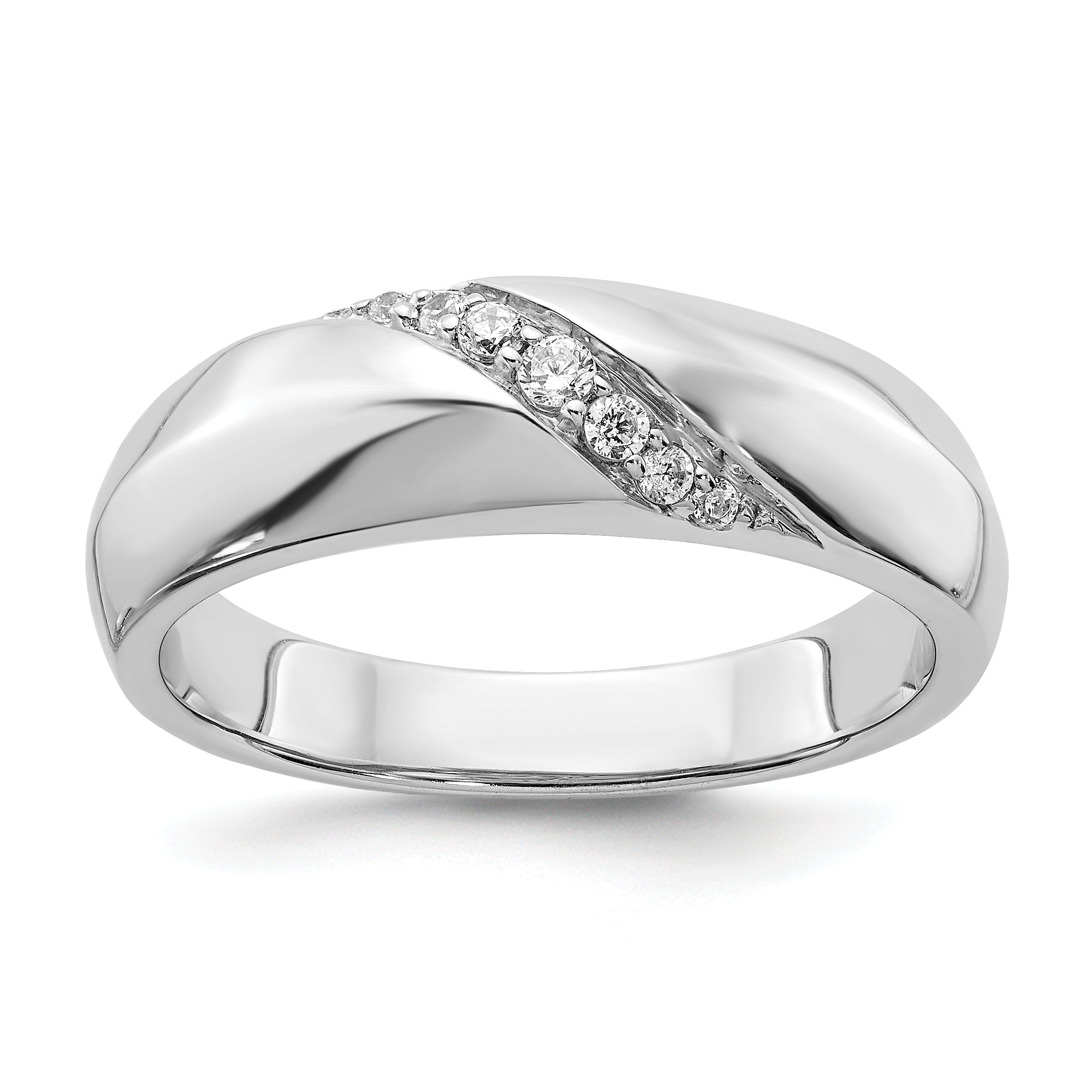 14k White Gold Diamond Mens Ring Main image