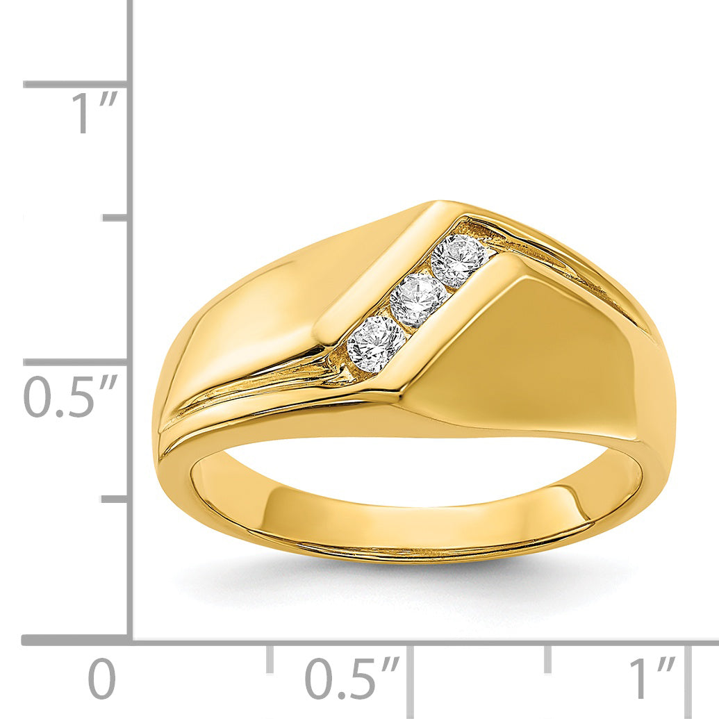 14k Diamond Mens Ring